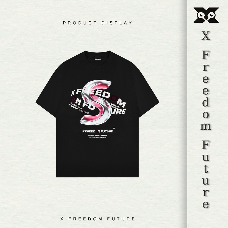 X Freedom Future“琉璃S”2026夏季新款高级感字母短袖 T恤男 8362