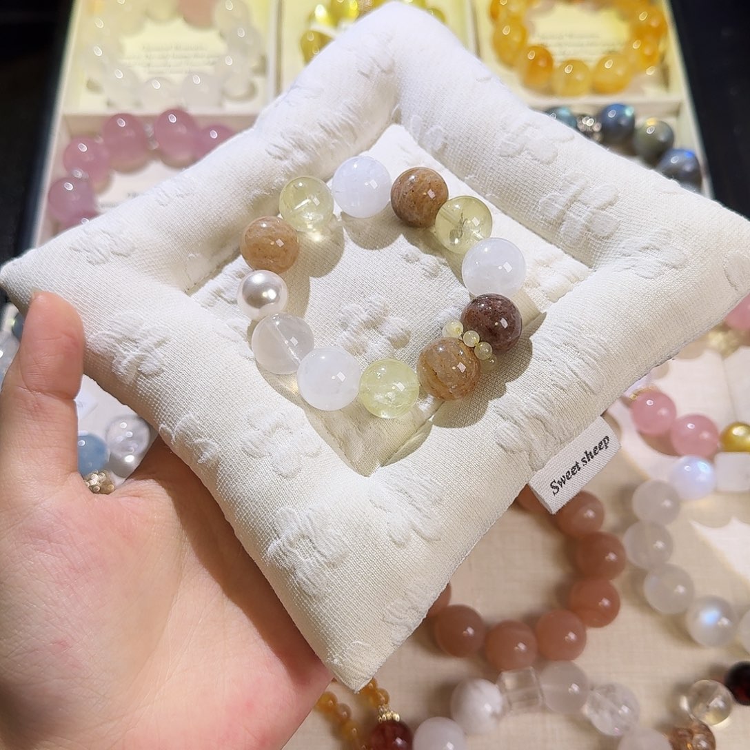 黄晶银S925镶嵌手链