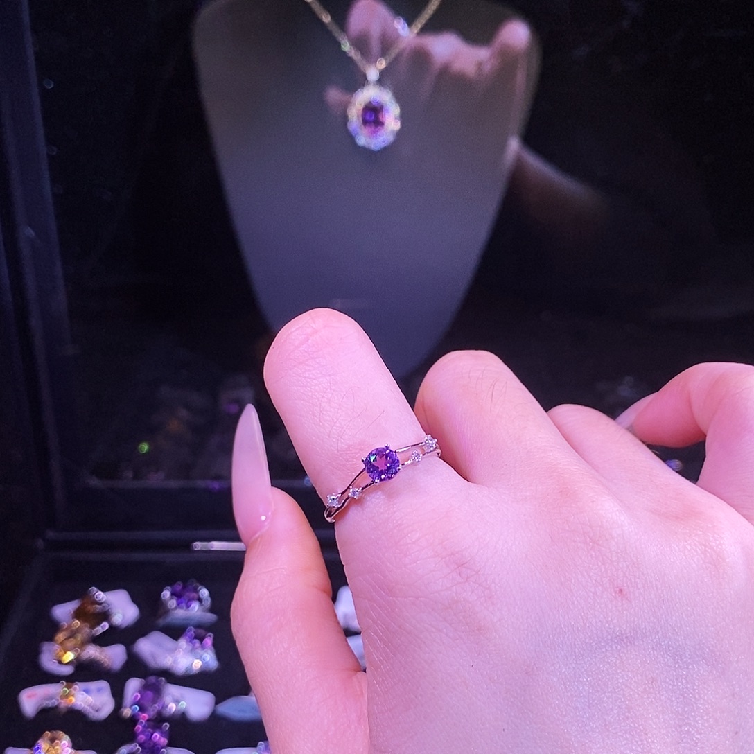 水晶银S925镶嵌戒指