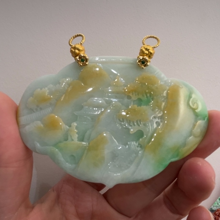 翡翠未镶嵌吊坠(赠链)代编织