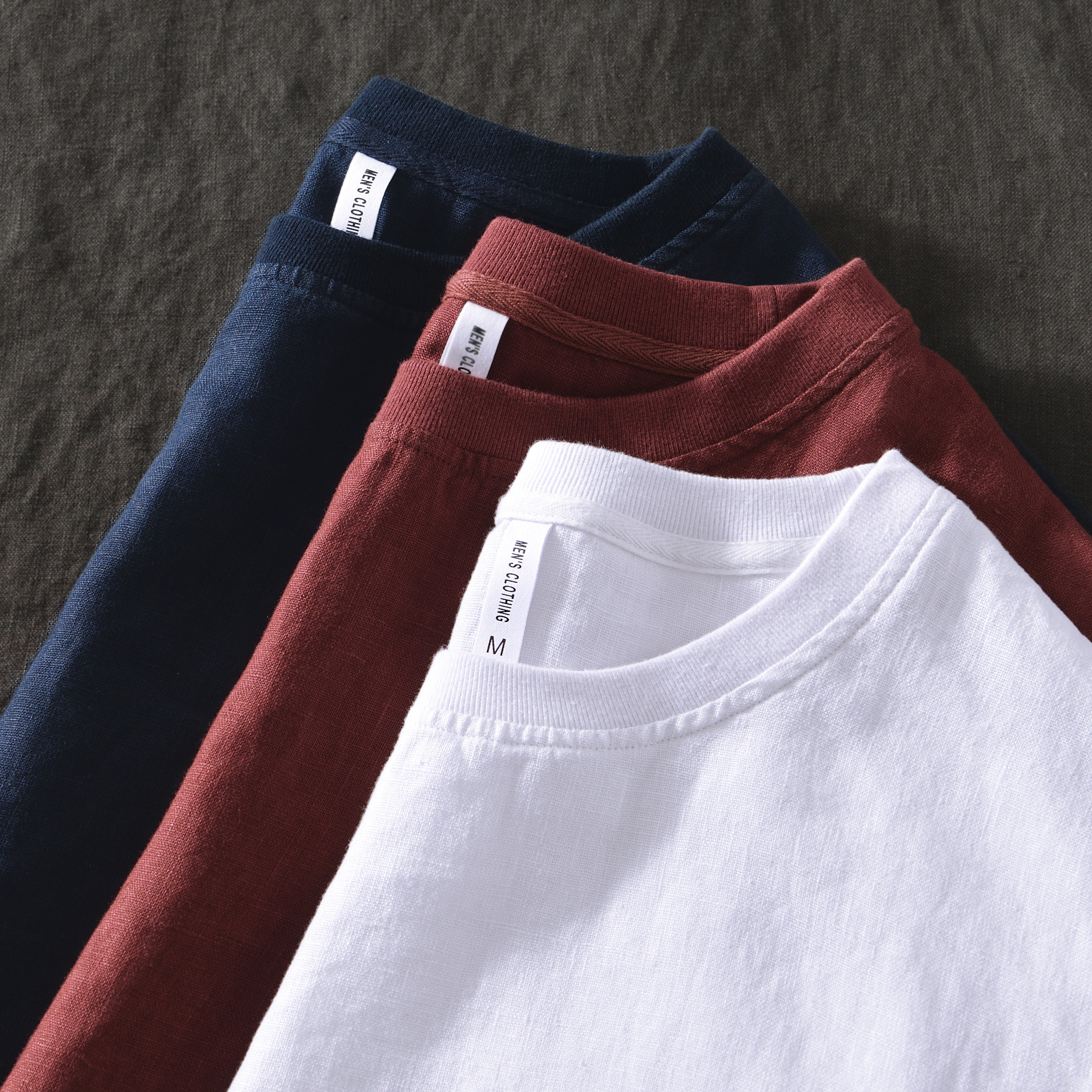 【100%亚麻】复古基础大众短袖薄款T恤半袖纯色法式复古风T恤