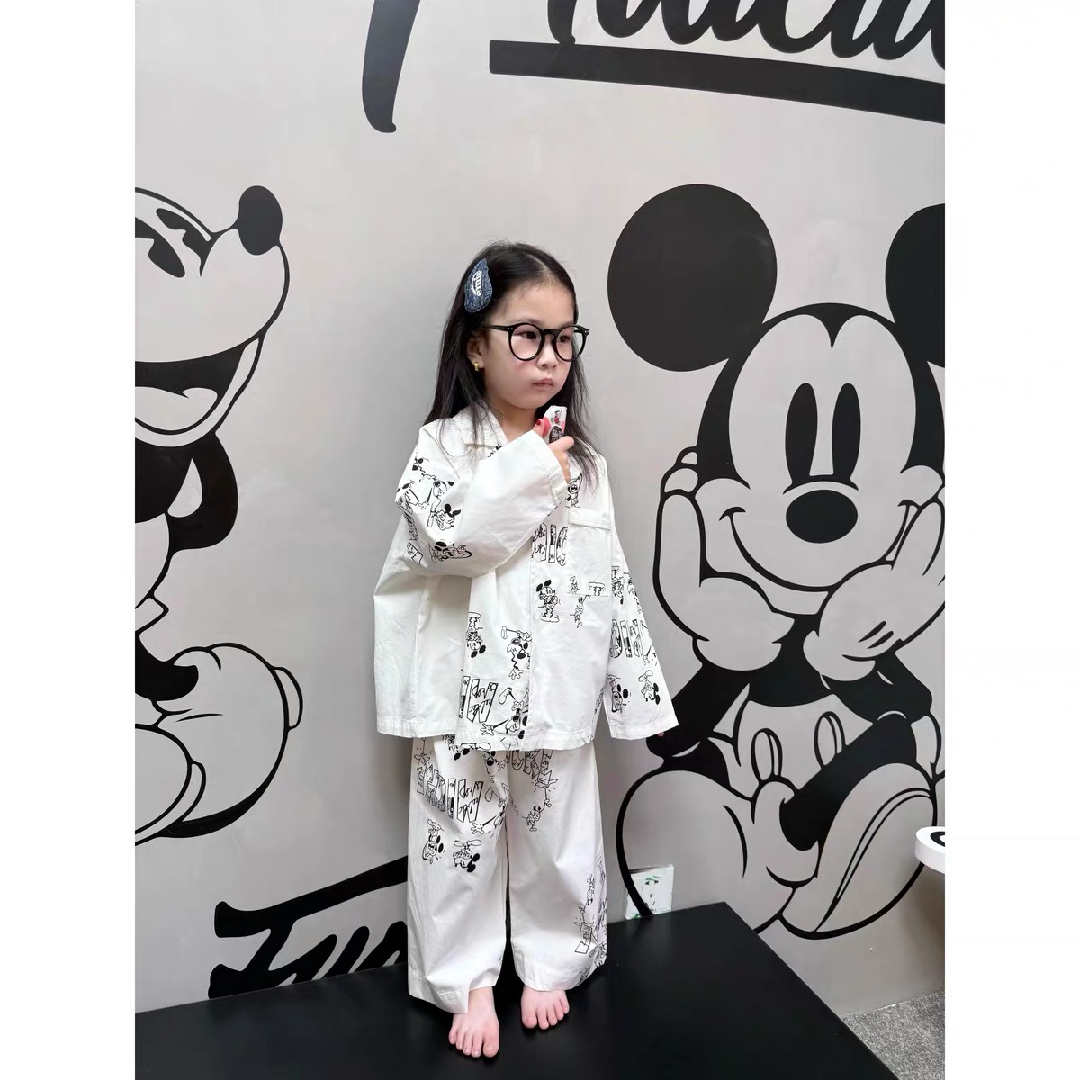 儿童春秋季卡通亲子装米奇睡衣女宝宝秋装家居服套装女童2025新款