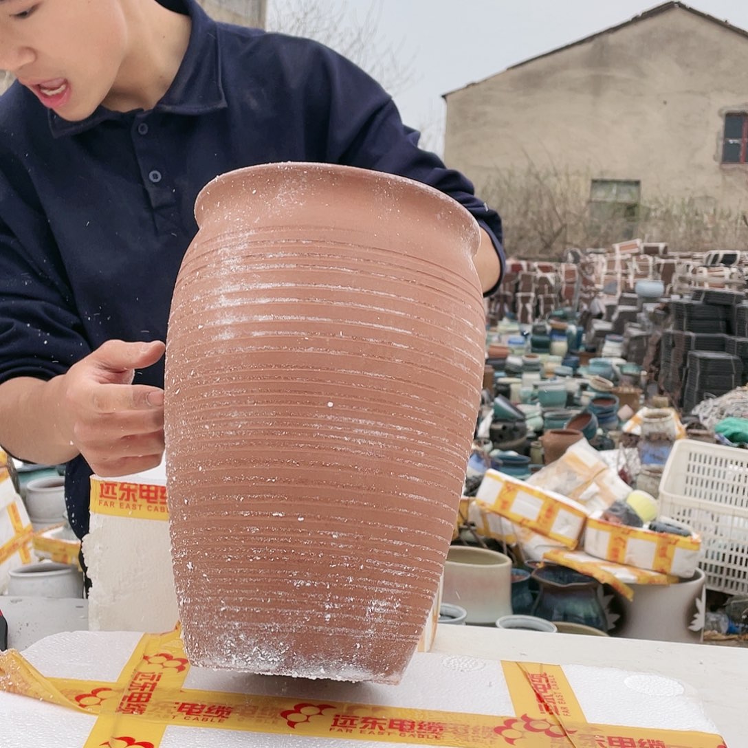 宜兴紫砂粗陶花盆