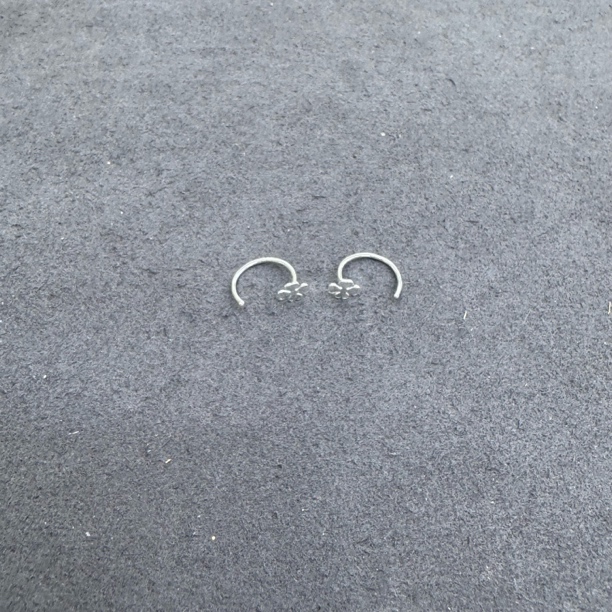 足银耳饰 A240-足银四叶草耳钉一对5mm