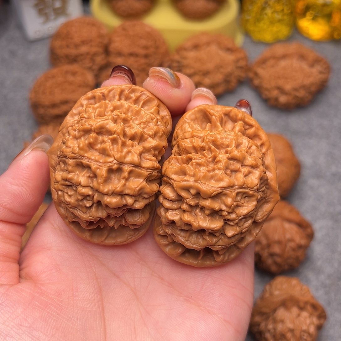 把件文玩核桃毕业精品精配麒麟纹官帽53尺寸