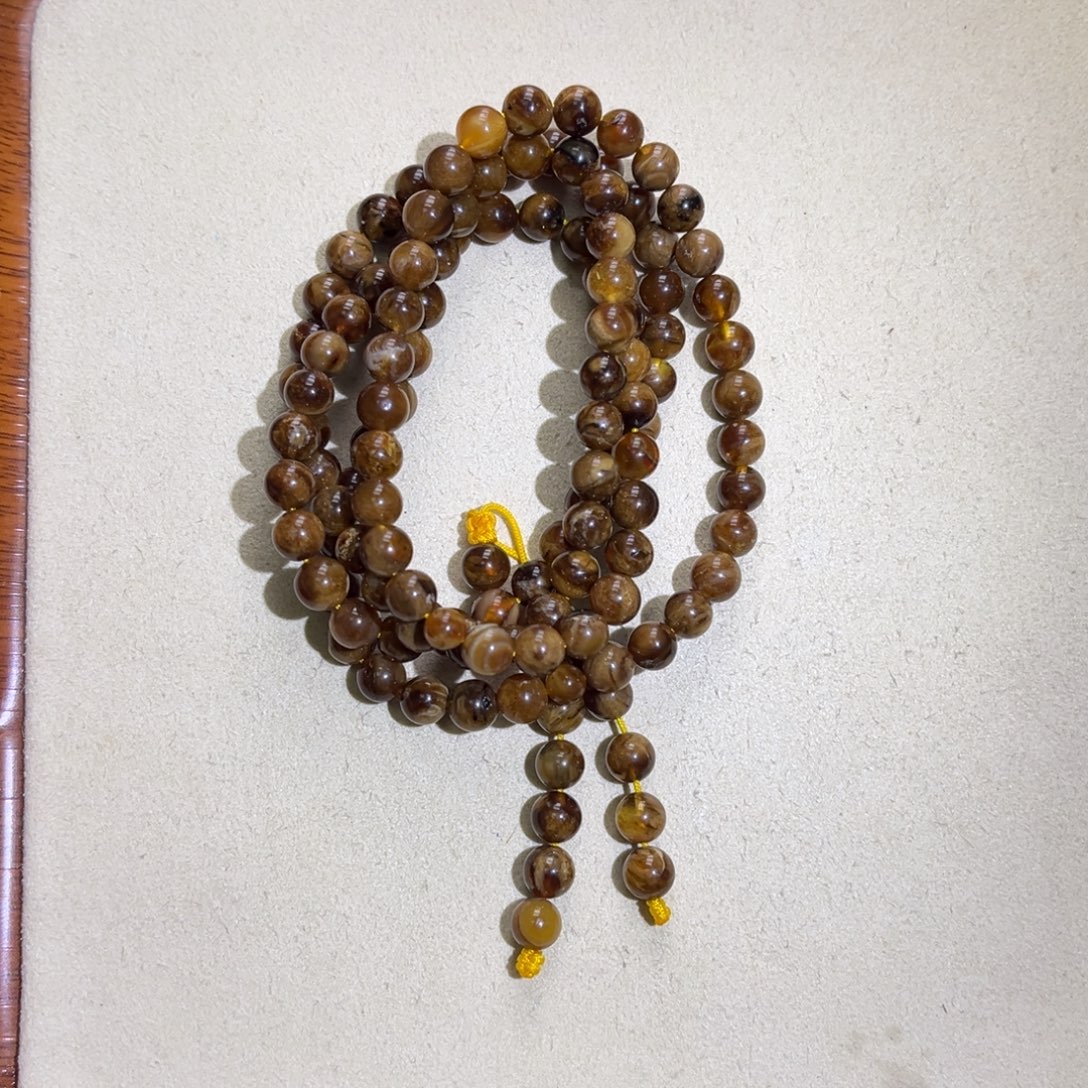 琥珀未镶嵌裸石天然琥珀6mm溶洞108