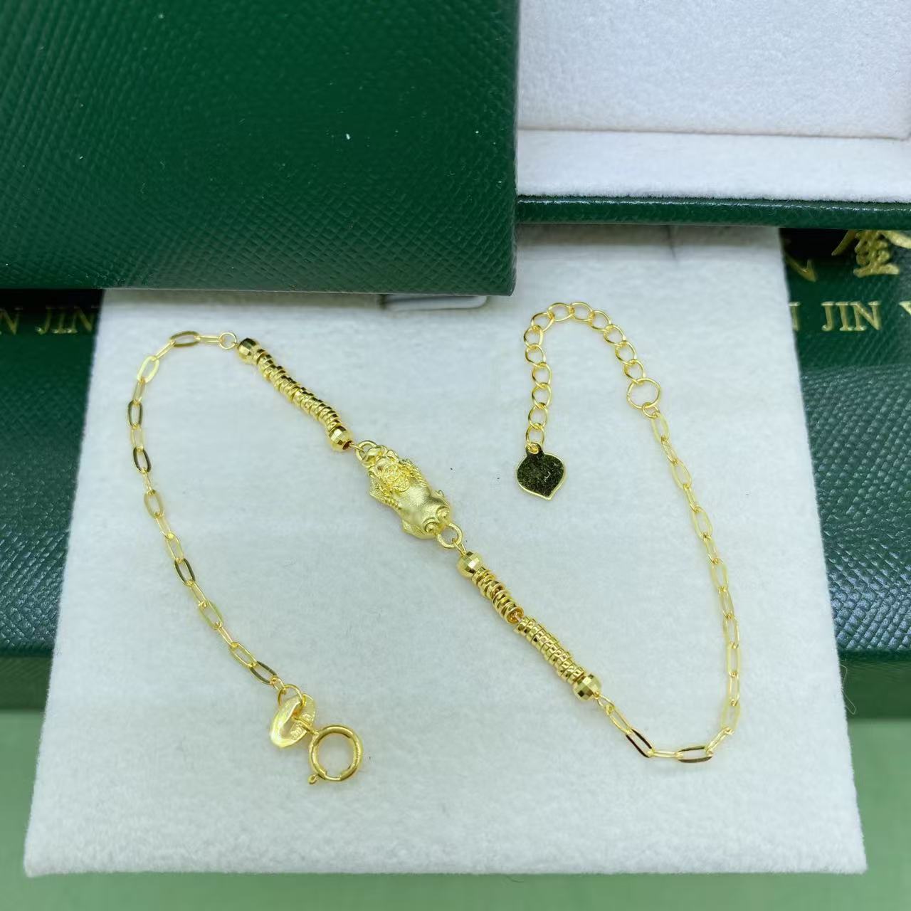 #0349黄18K金Au750貔貅精品手链