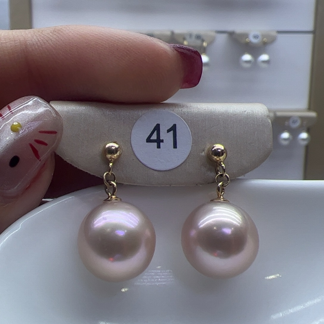 淡水珍珠耳饰银S925镶嵌