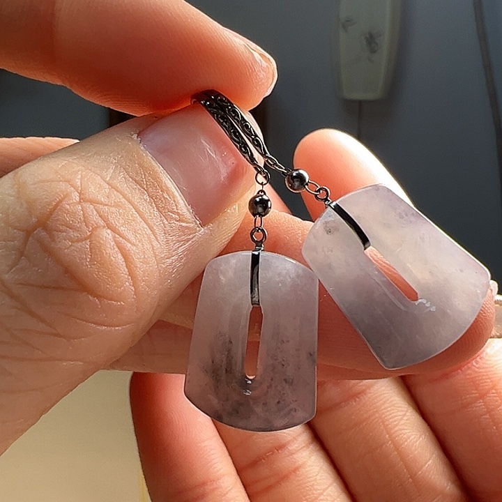 翡翠耳饰18K金镶嵌耳饰