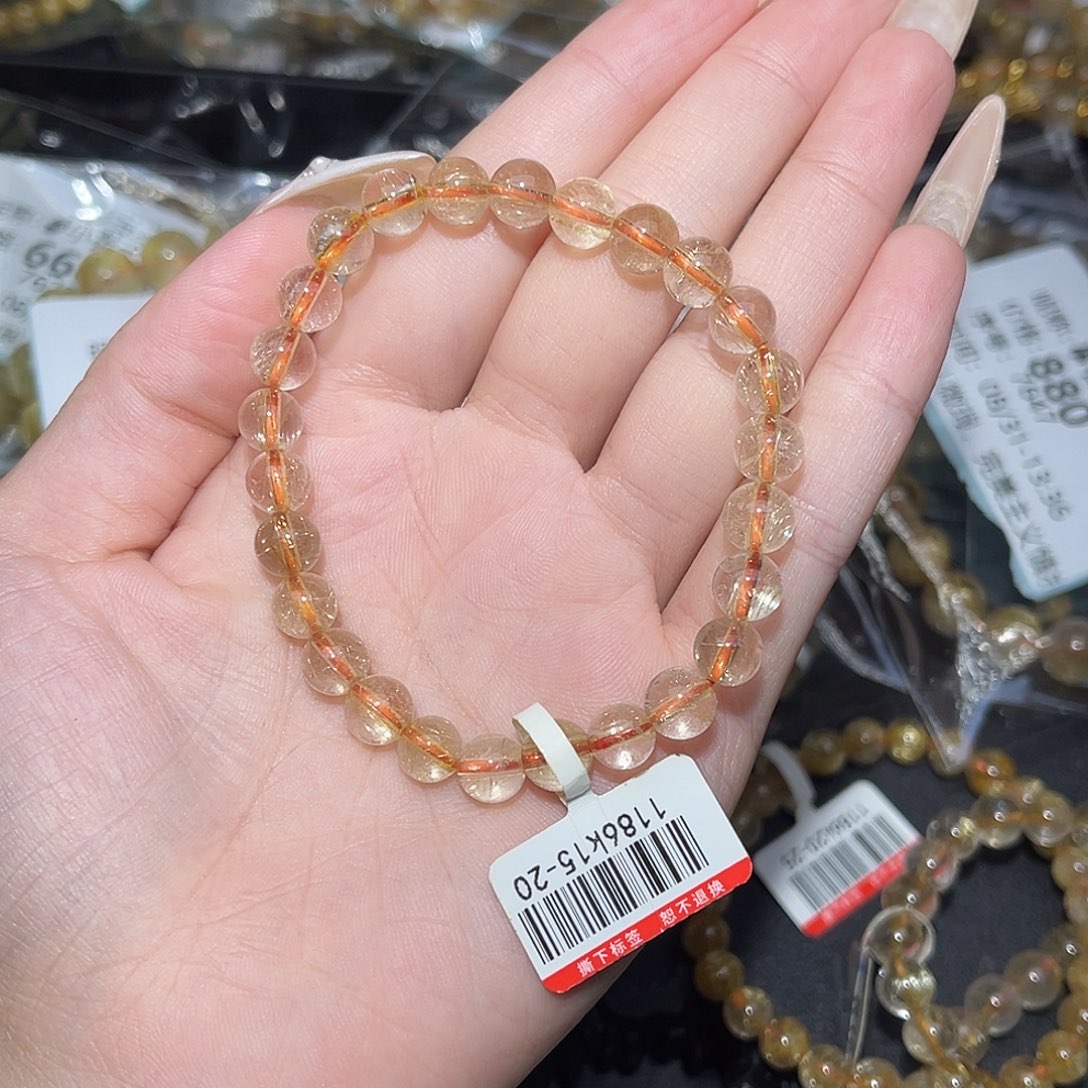 未镶嵌手串发晶肌**肉卡7金发晶