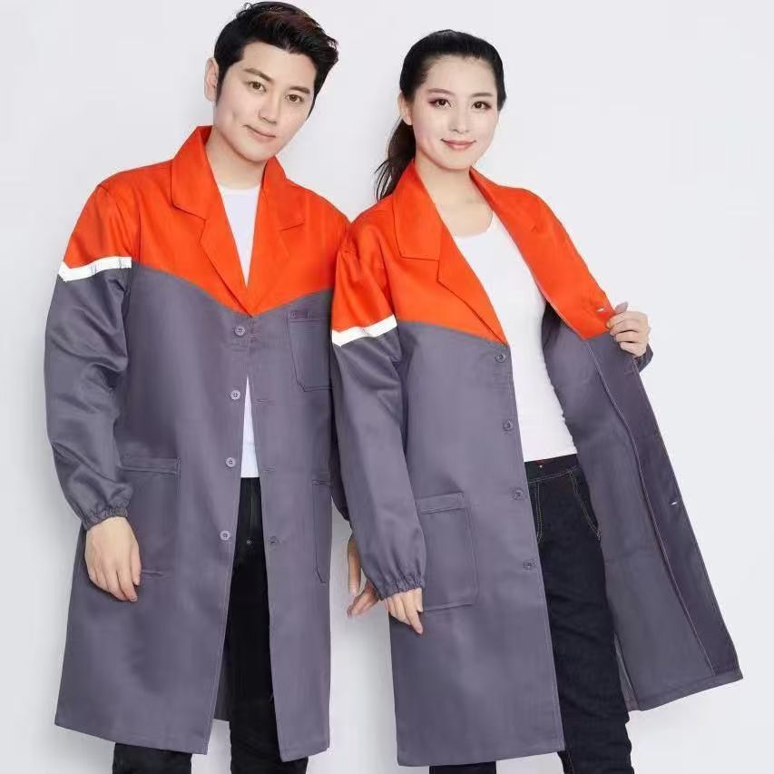 大褂工作服男耐磨耐脏蓝大褂长款定制仓库工厂车间搬运工装劳保服