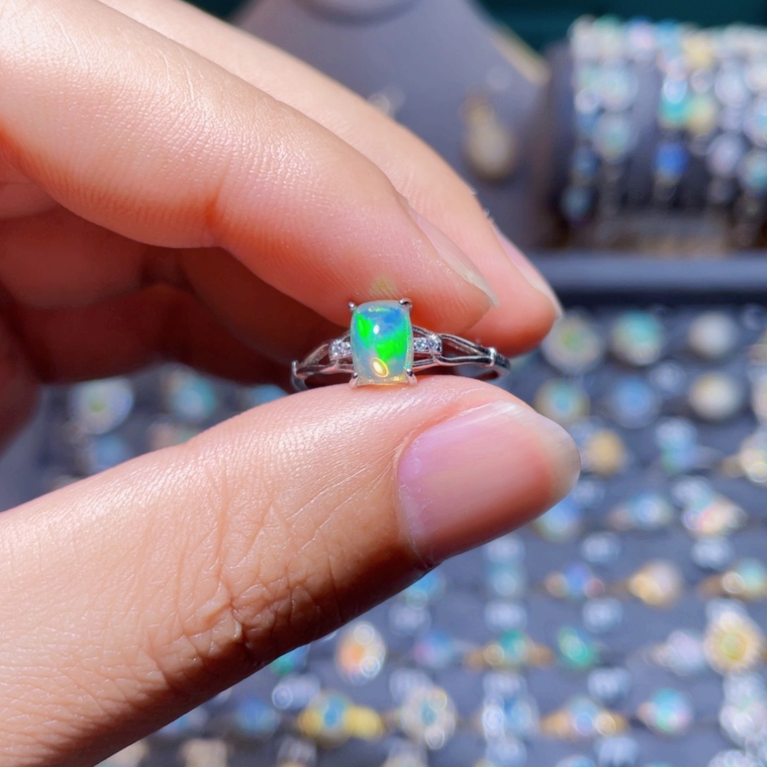 欧泊戒指）银S925镶嵌