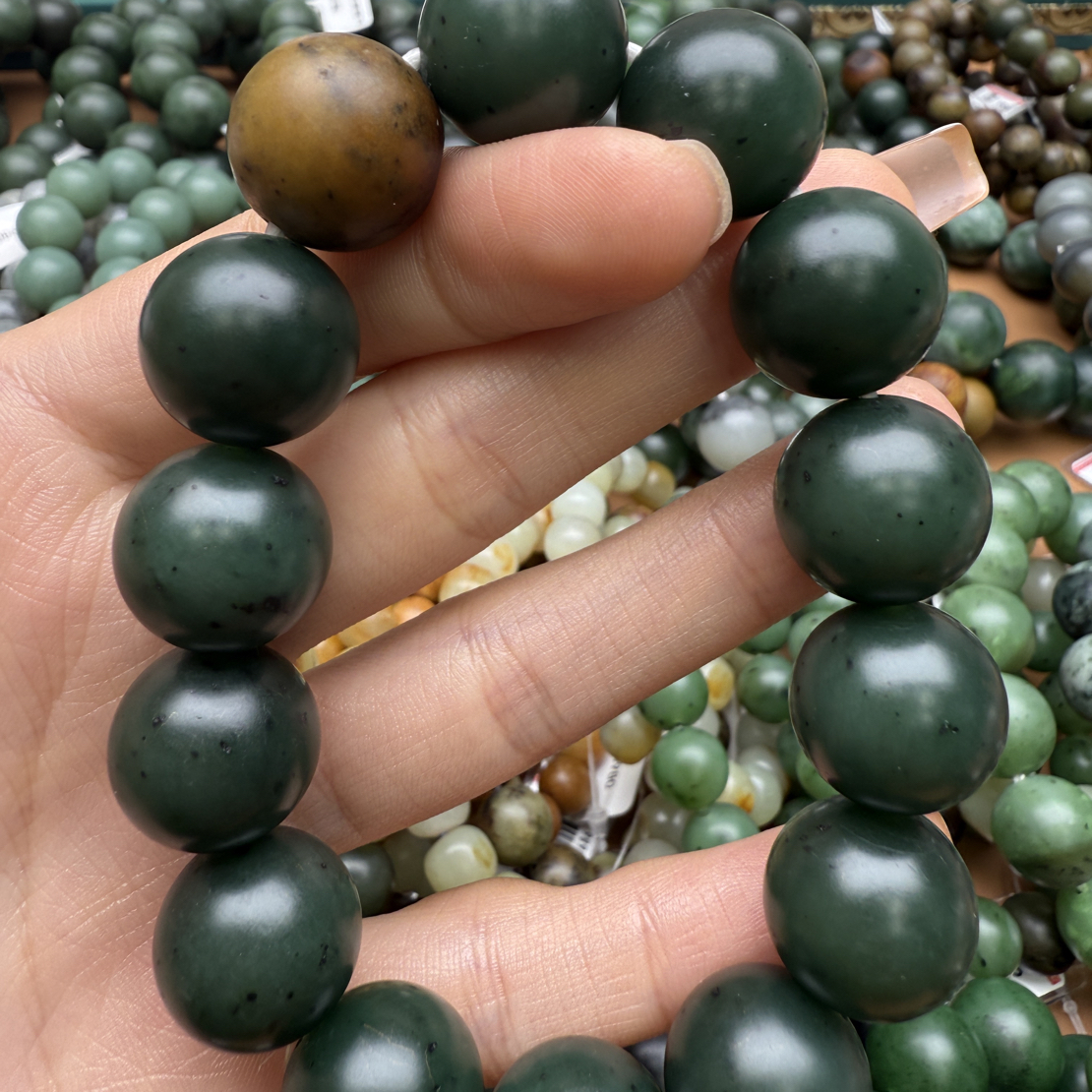 和田玉手串1221z拍一发一