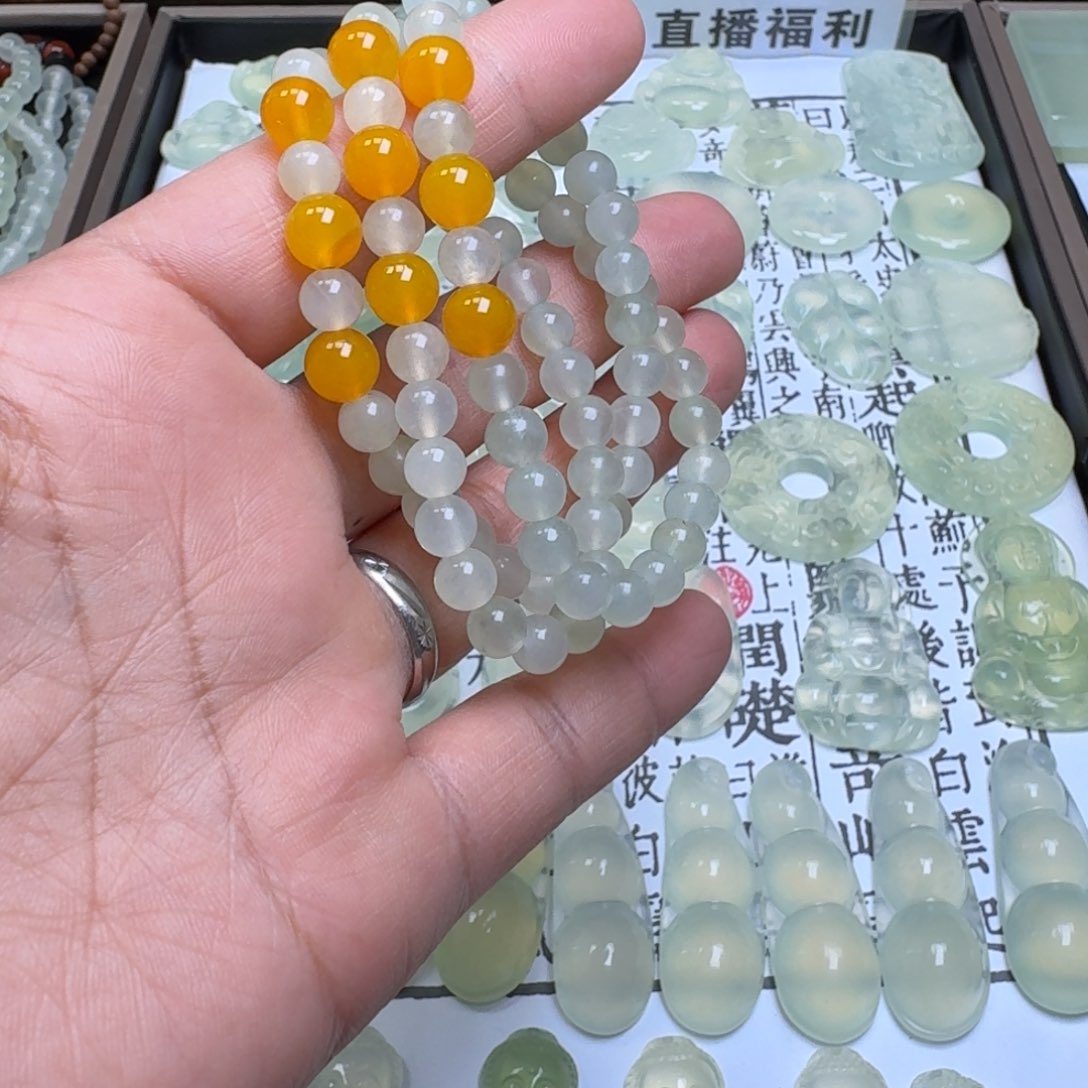 岫玉未镶嵌颈饰王*娇天然岫玉精品手链