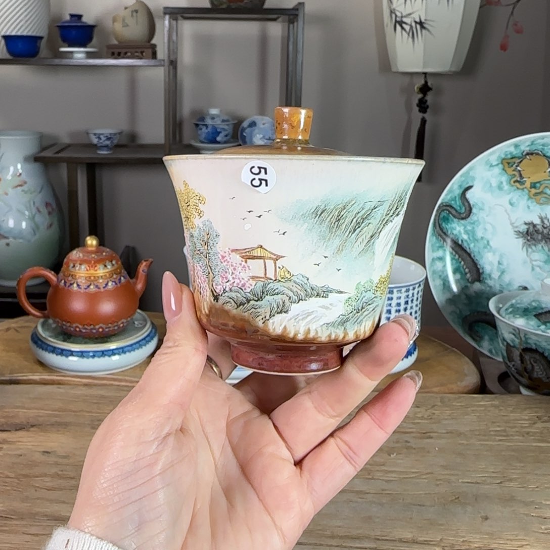 杯景德镇陶瓷柴烧多人