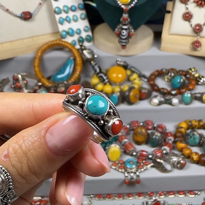 略***）吊坠925银藏地密码戒指