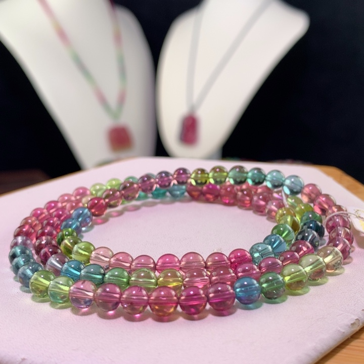 双色碧玺手链未镶嵌