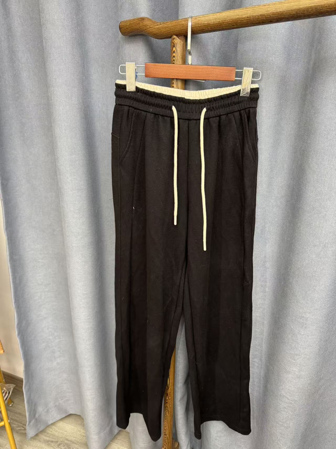 秋季新款简约百搭宽松桑蚕丝直筒长裤女H229