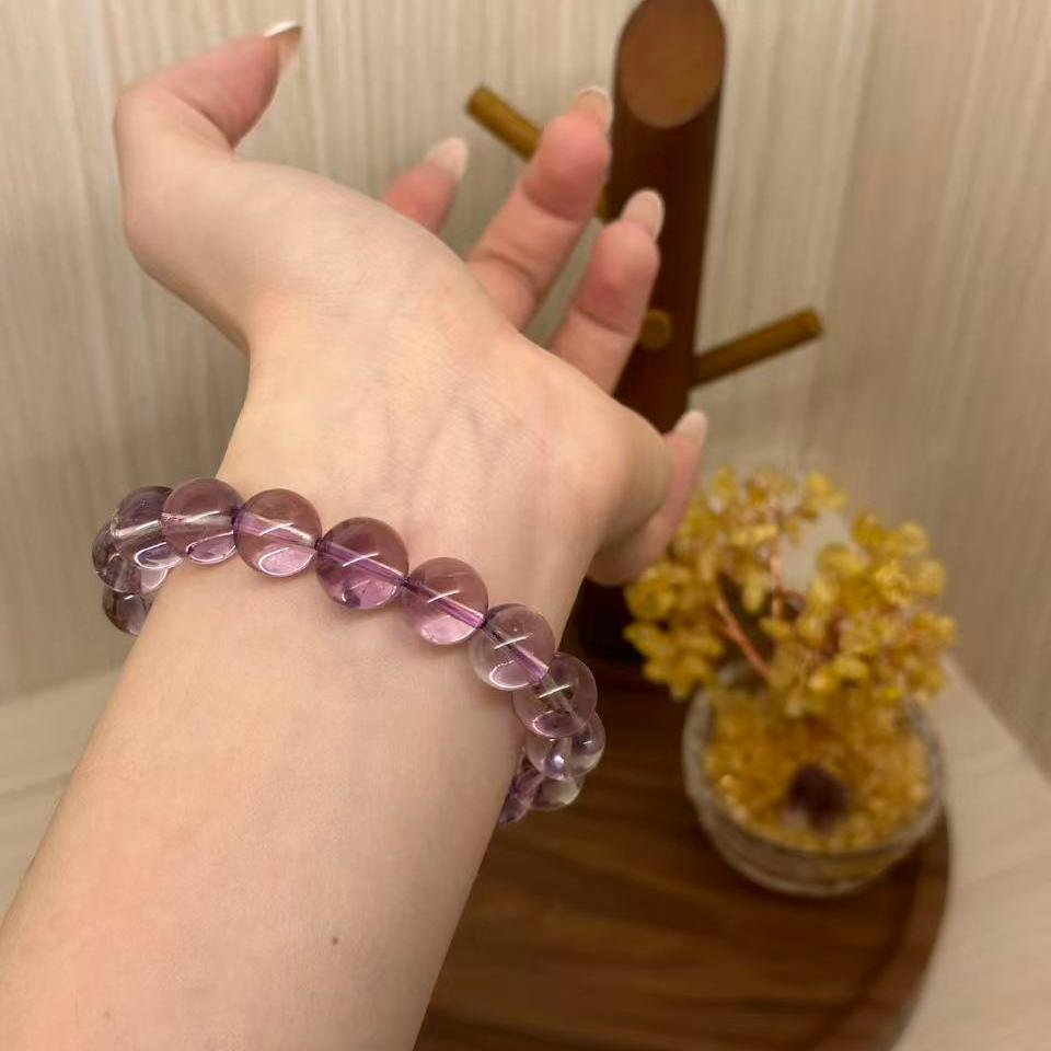 「哆啦珠宝」玻利维亚紫水晶11-15mm成品手串diy