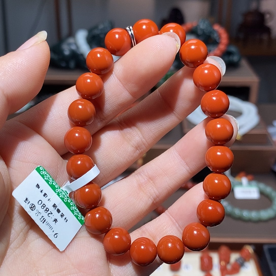 南红玛瑙手链未镶嵌卡9.5