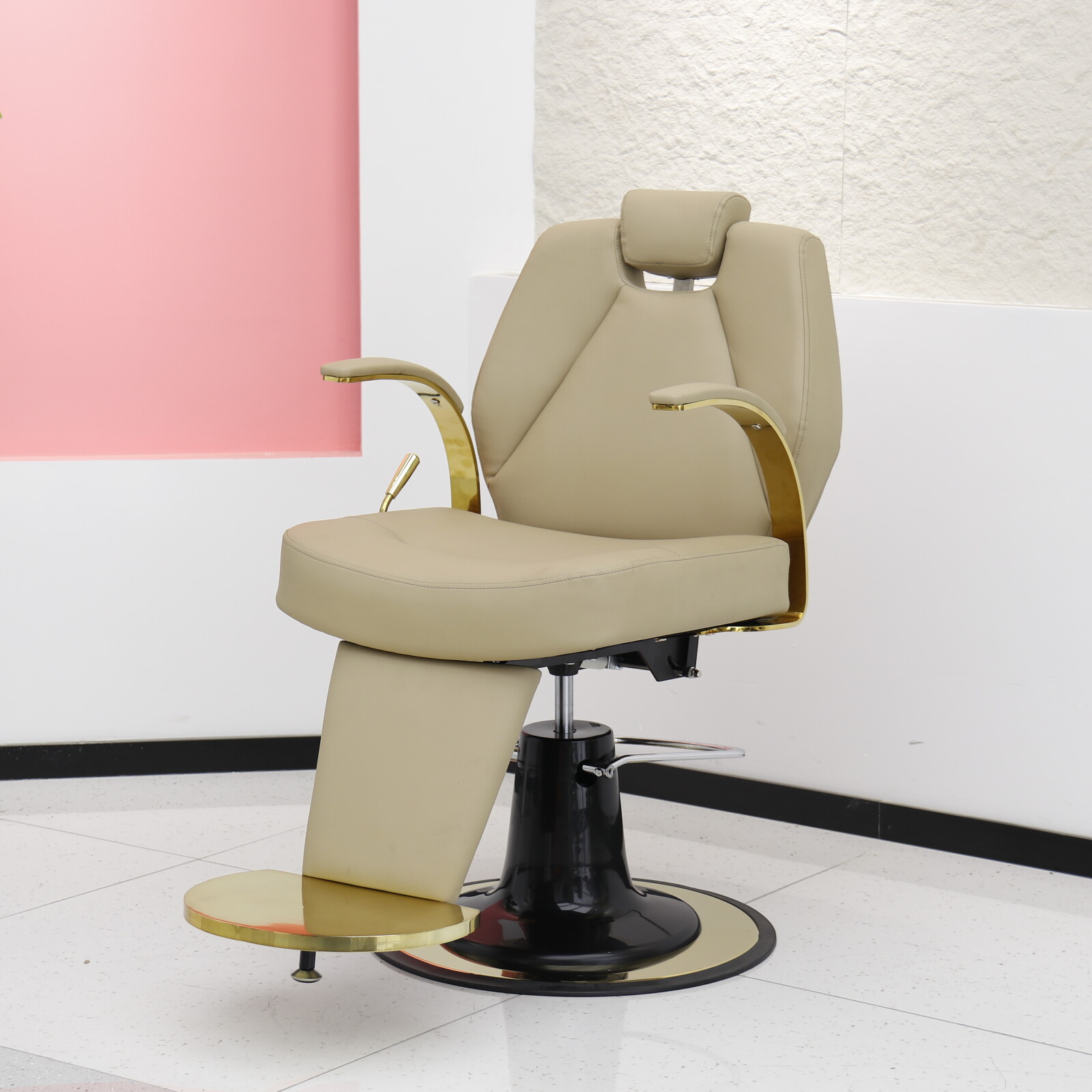 新款理发店椅子发廊专用可放倒复古油头剪发椅子染烫座椅美发凳子