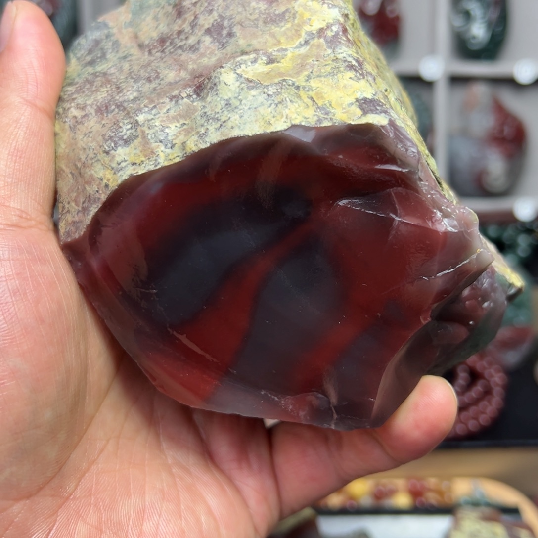 道***然玛瑙/玉髓未镶嵌秦紫玉