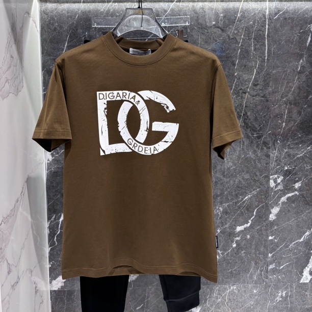 DG迪嘎雅男士提花时尚夏季新款微阔匹马棉打底短T高级感经典爆款