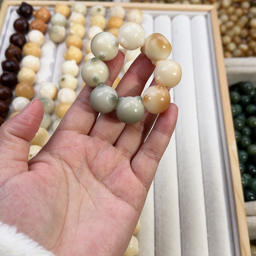 菩提根/象牙果手串➿*卡18猫爪8颗默认微瑕