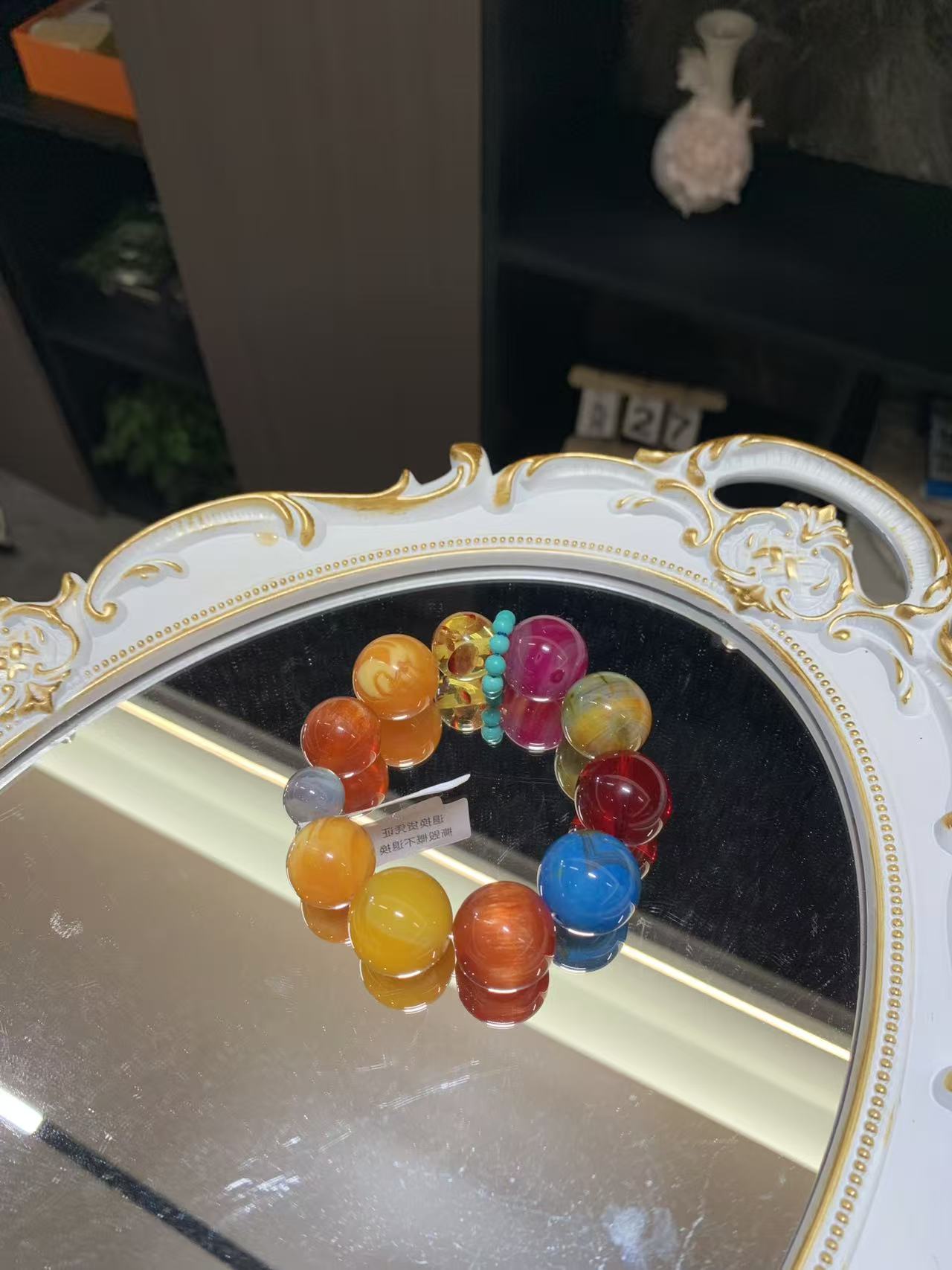 多宝彩色系蓝绿跑环灰月光手串女生氛围感（多样性发其一）