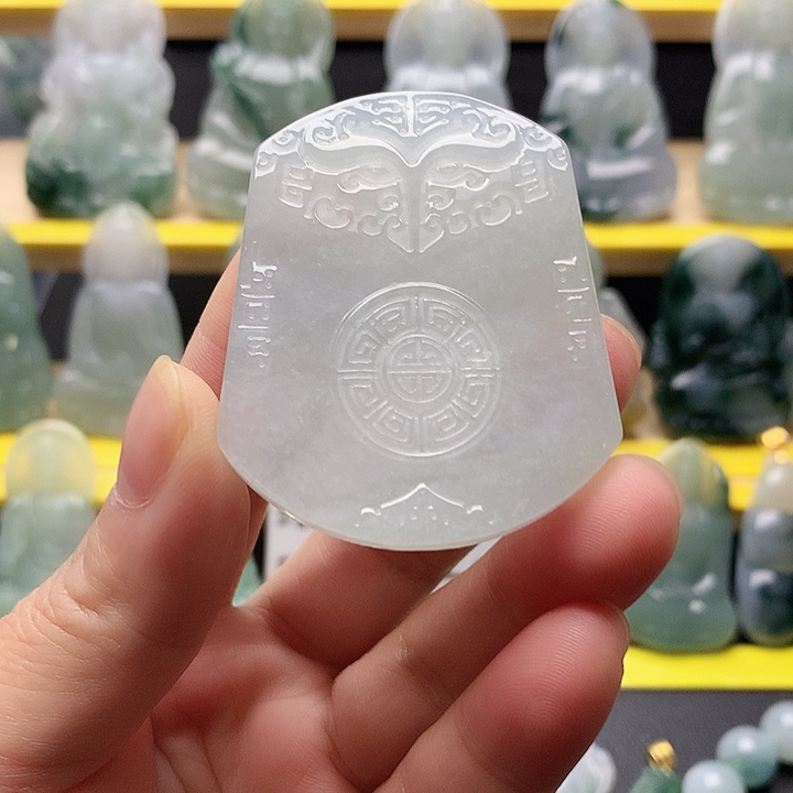大***炮翡翠未镶嵌吊坠(不含链)仿古无事牌