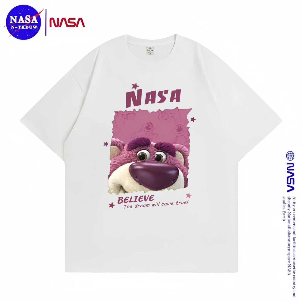 【NASA联名】重磅纯棉T恤男女同款时尚百搭圆领t恤短袖【NASA熊】A-03