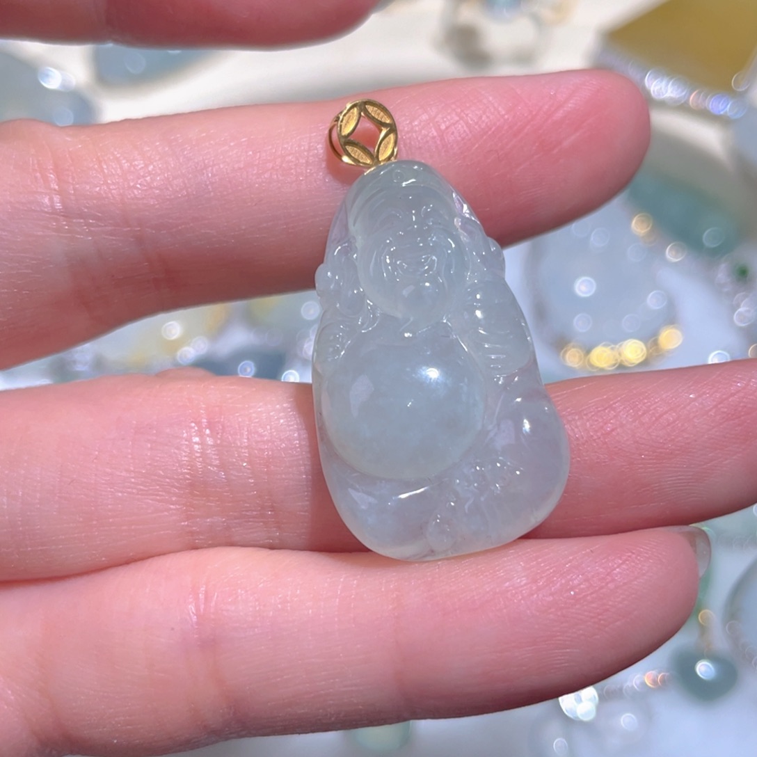 翡翠颈饰18K金镶嵌翡翠