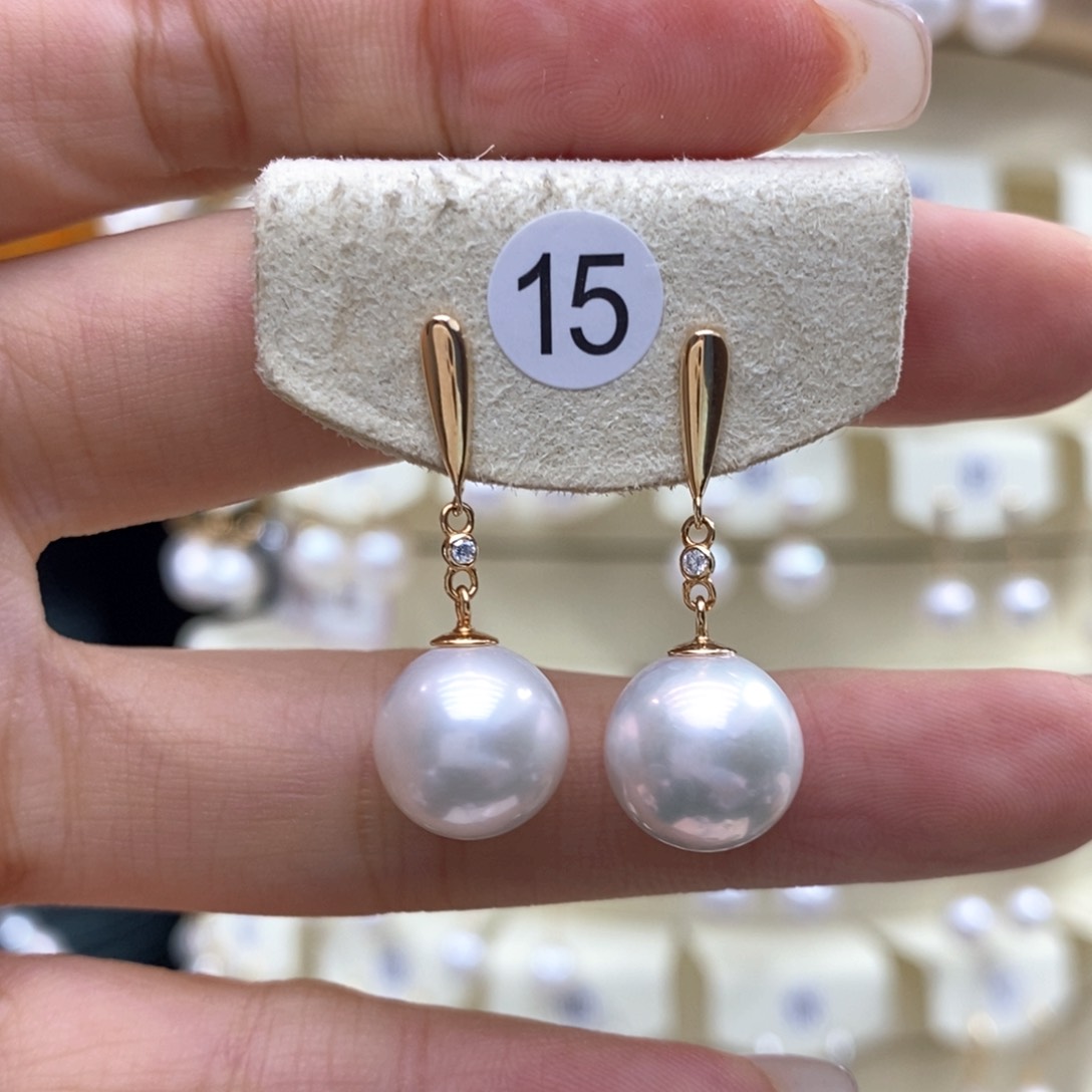 淡水珍珠耳饰银S925镶嵌