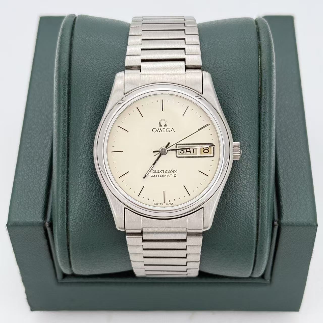 90新 Omega/欧米茄 表径34 海马经典简约白盘机械中古名表 M1713