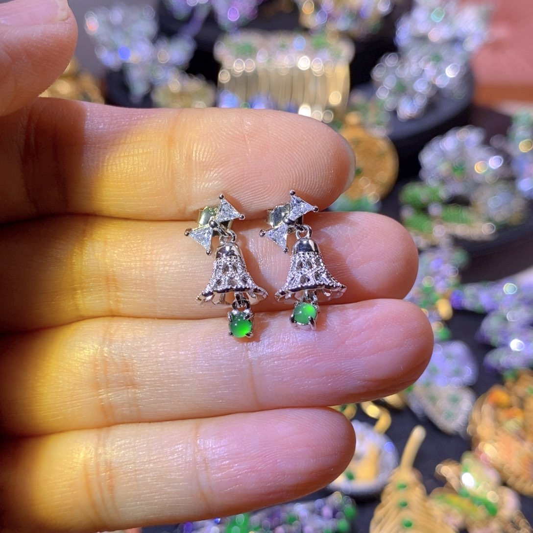 吊坠(不含链)银S925镶嵌翡翠