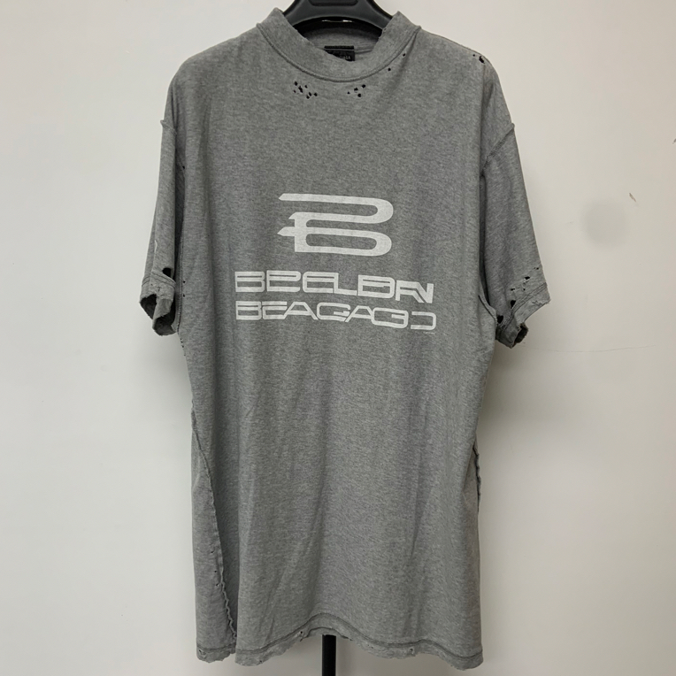 未使用 Balenciaga/巴黎世家 字母印花圆领宽松短袖T恤 02972
