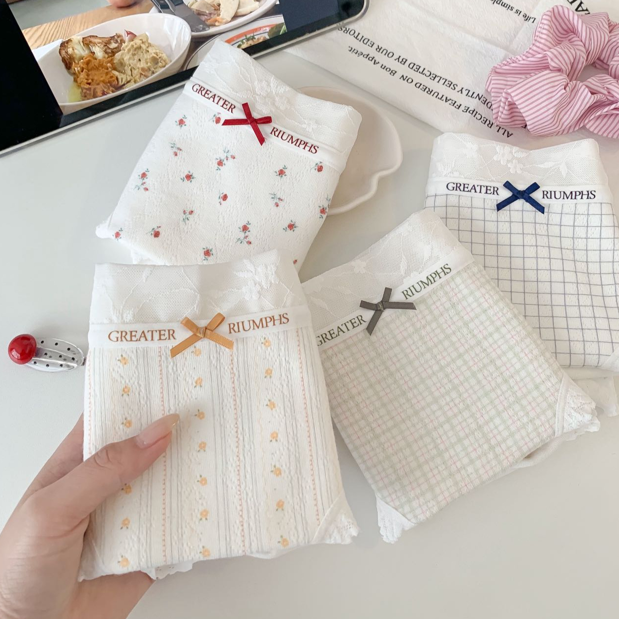 甜美可爱蕾丝边女士内裤婴儿棉中腰亲肤透气加长裆少女内裤A158