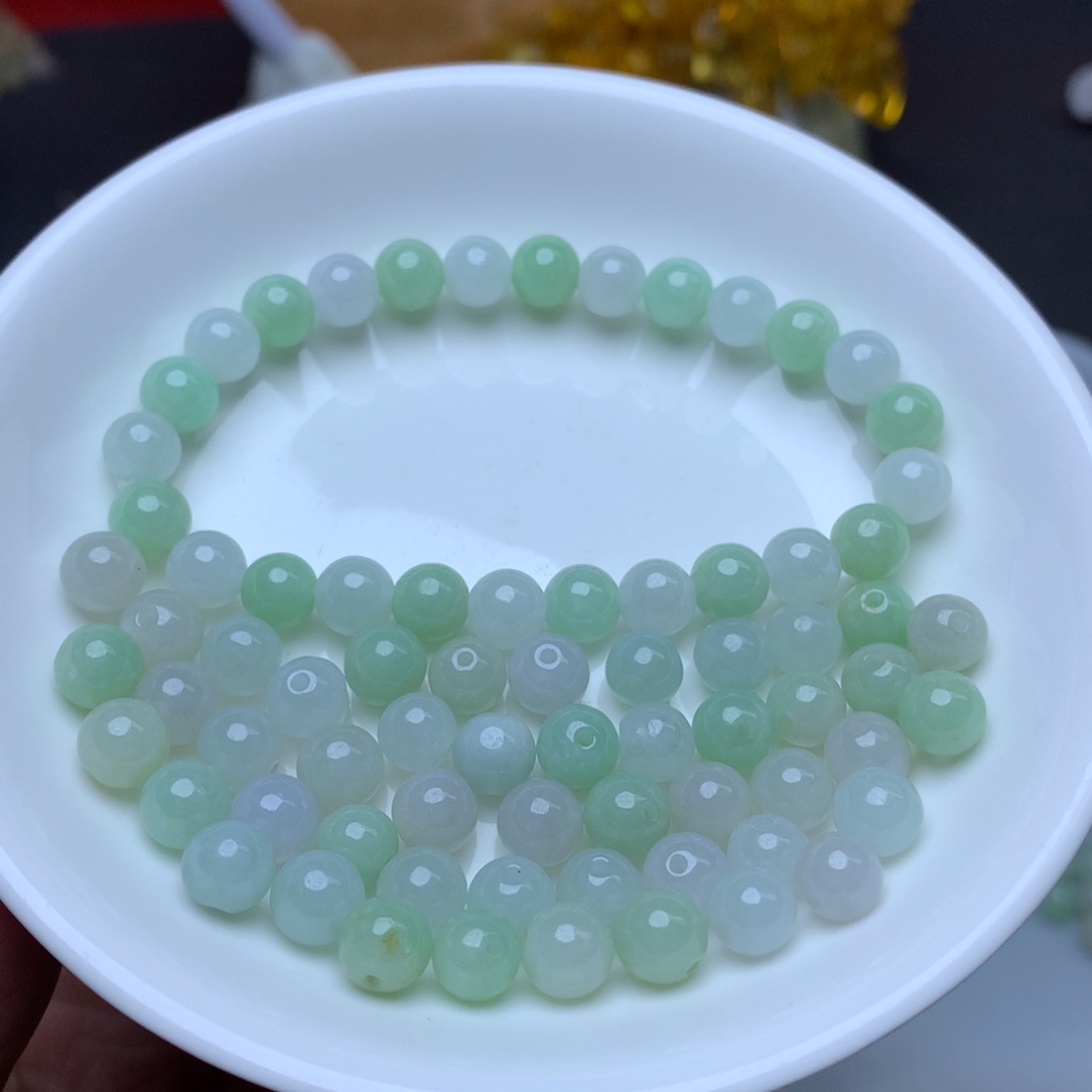 【闪购商品】翡翠手链未镶嵌卡7冰晴20个