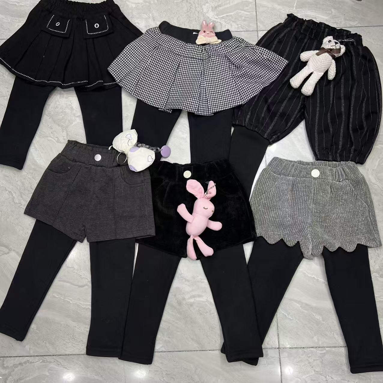 新款儿童秋冬加绒加厚假两件裙裤外穿打底裤