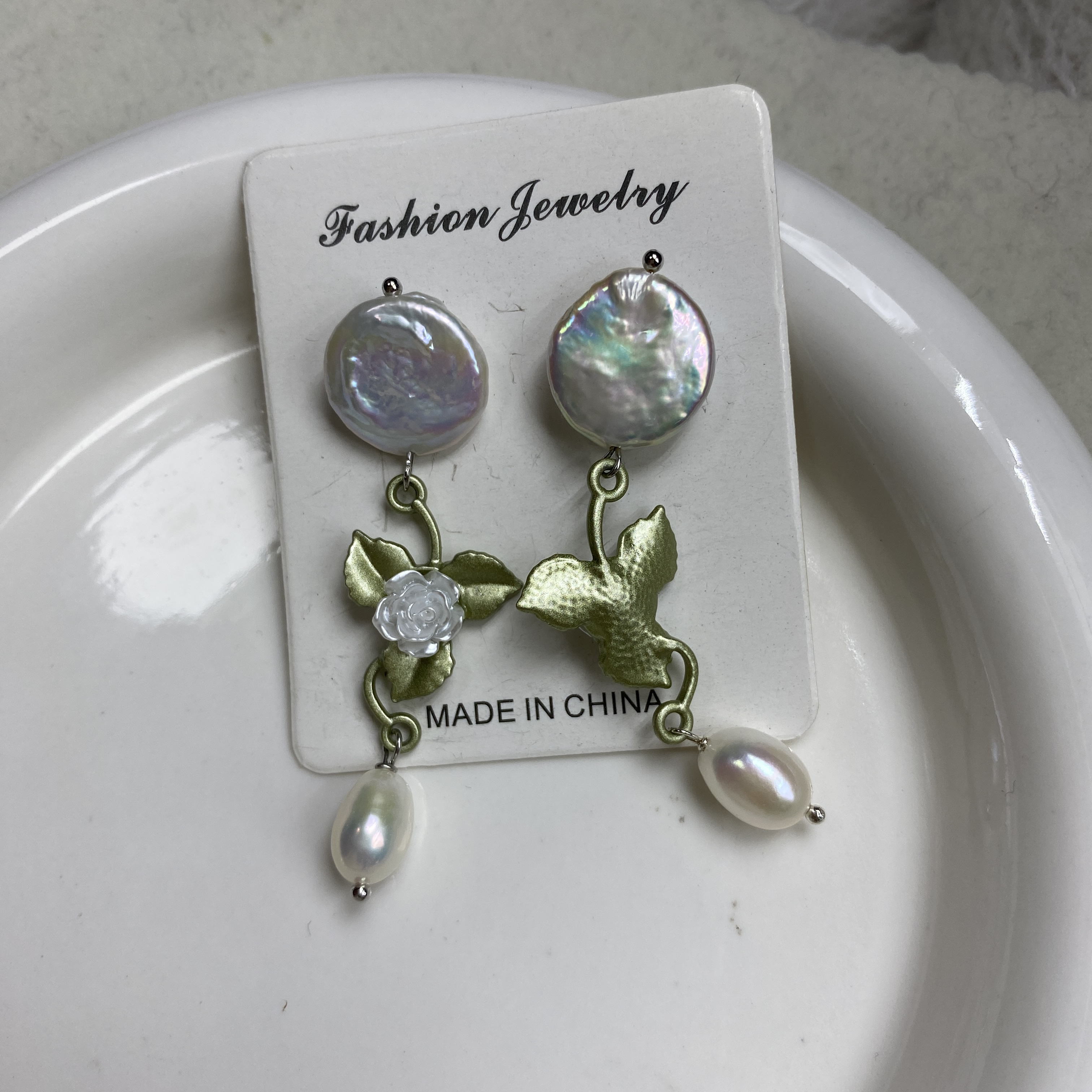 复古油画风耳环 法式气质小众设计感耳坠