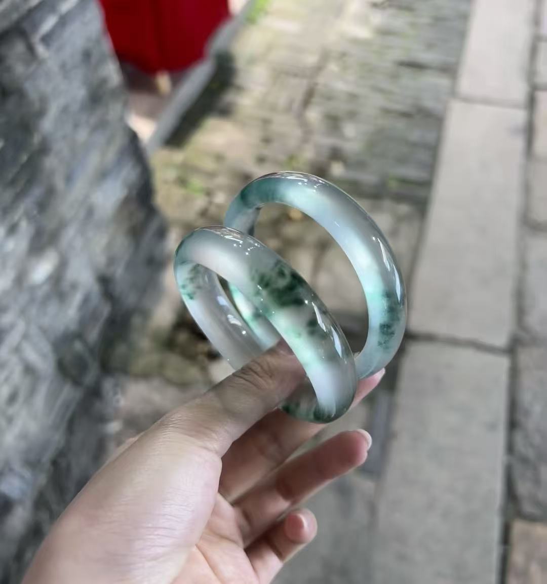 民族风绿色翡翠女原创设计女款冰透精美白色