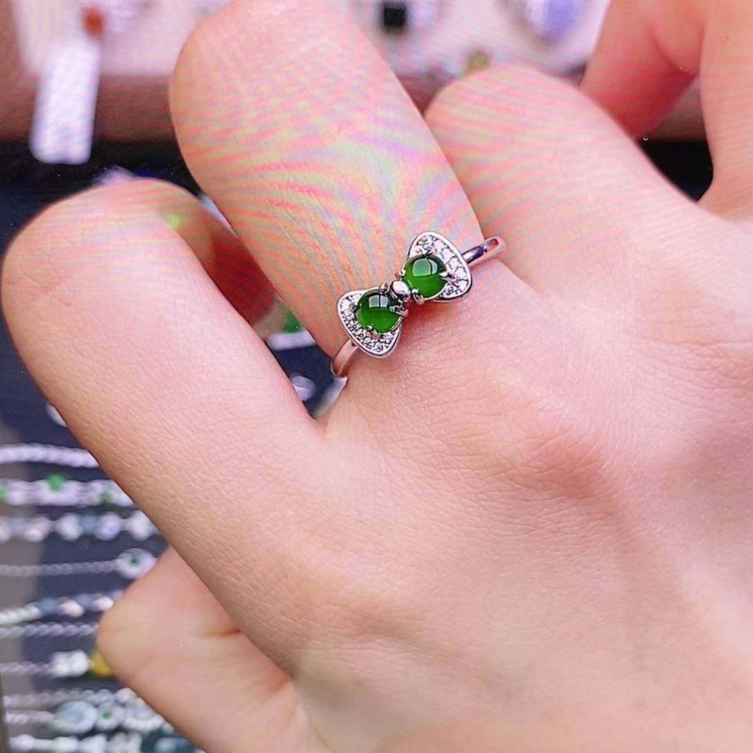 翡翠银S925镶嵌戒指