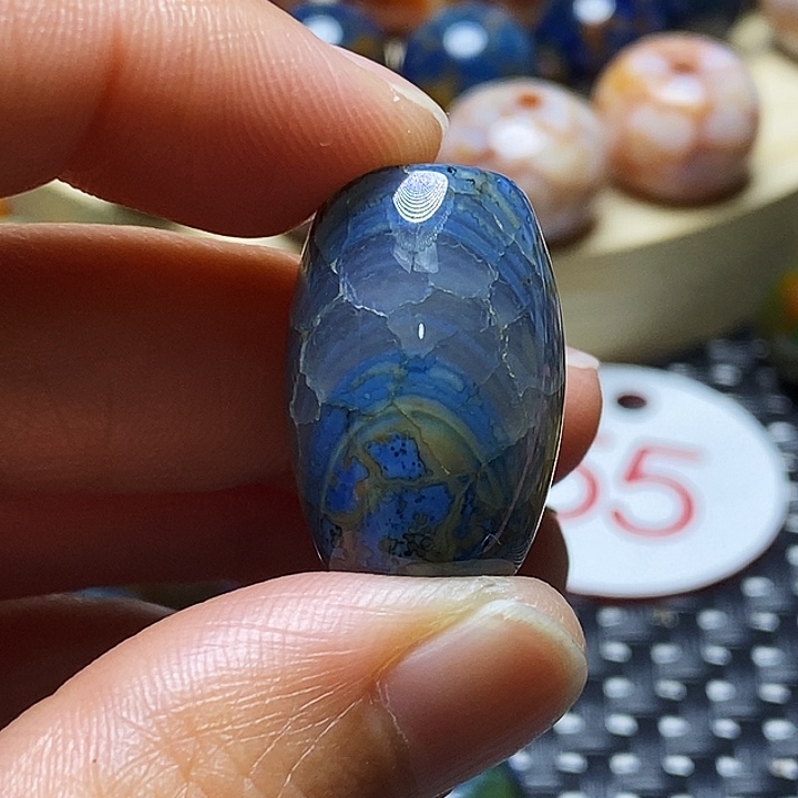 青***草玛瑙/玉髓未镶嵌颈饰