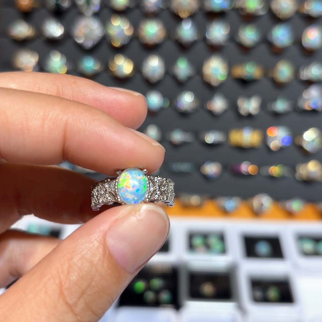 福****银S925镶嵌欧泊戒指