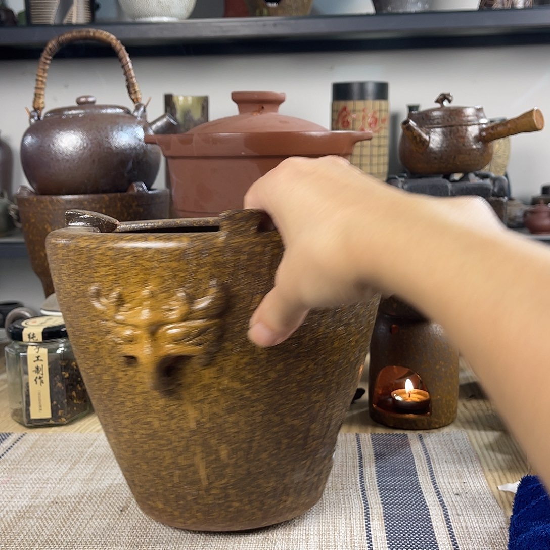 壶紫砂粗陶实用炭炉