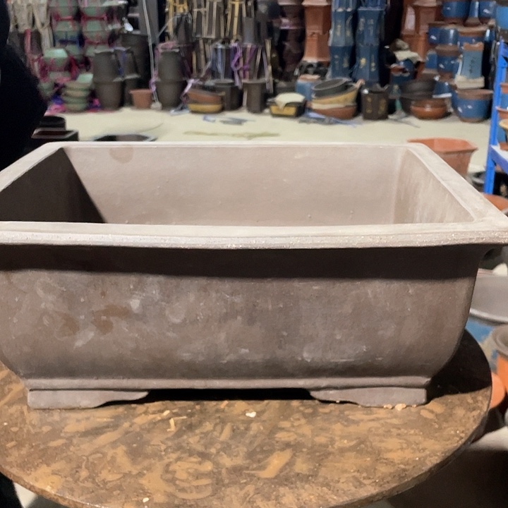 紫砂花盆40素面马槽