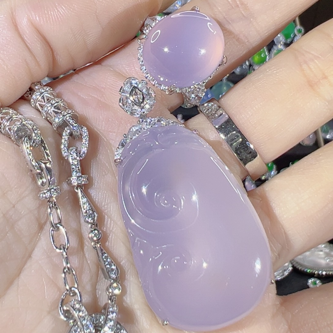 玛瑙/玉髓银S925镶嵌颈饰