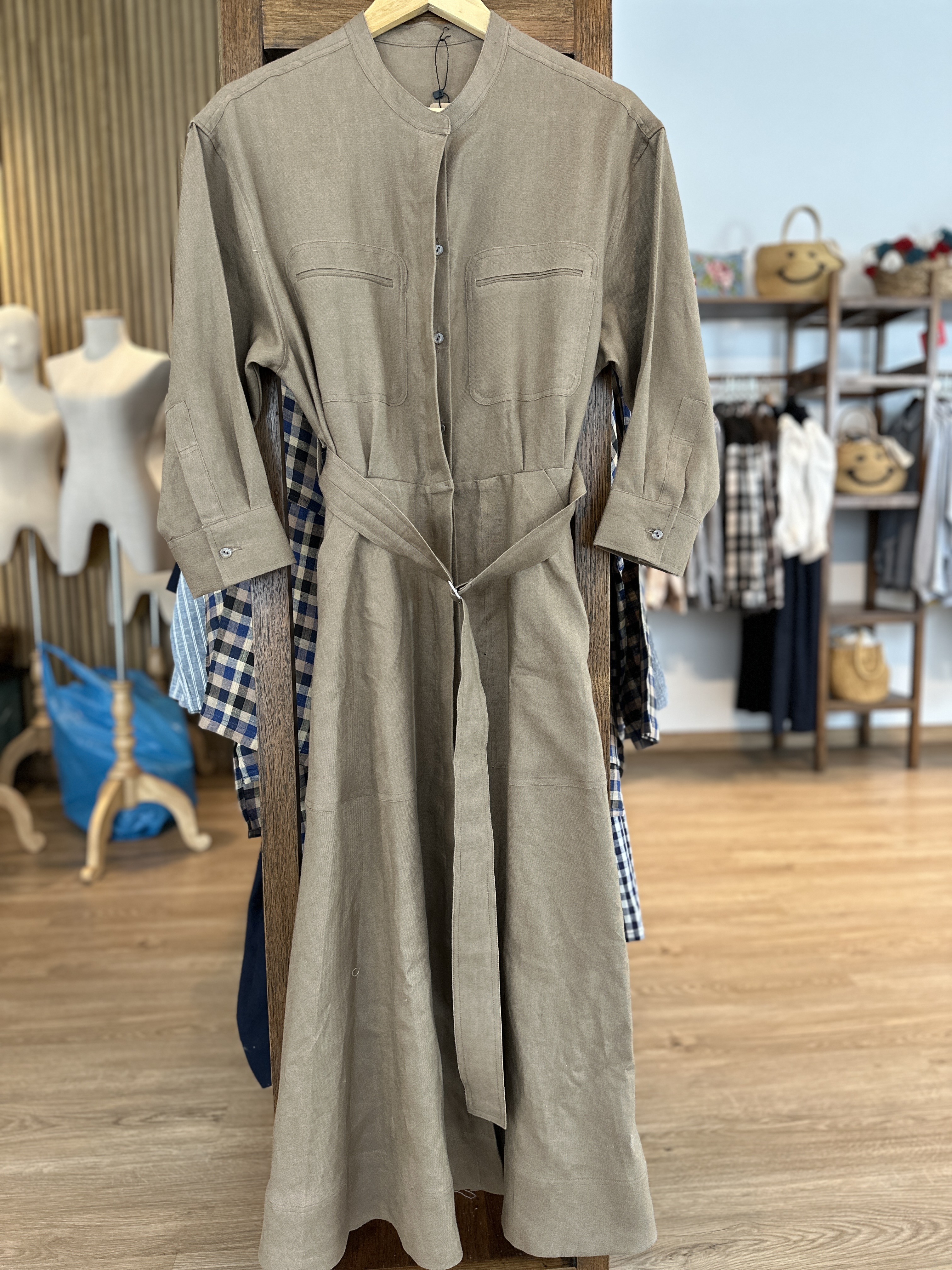 TAYA泰国手工棉麻短袖衣连衣裙休闲