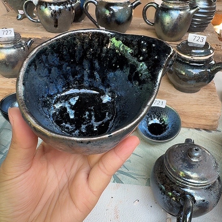 随***d杯建水紫陶紫泥柴烧杯
