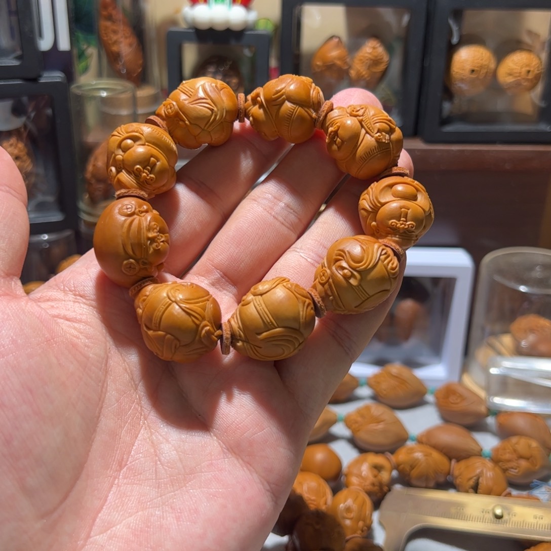 苍***柏橄榄核手串/手链手工财神